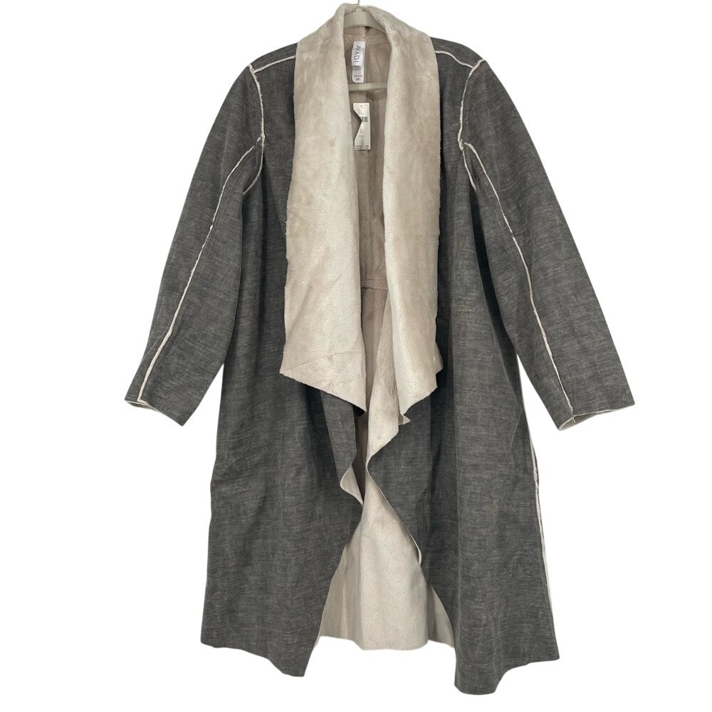 Anthropologie X Amadi Camilla Sueded Sherpa Jacket Faux Suede & Shearling Sz 2X - Picture 3 of 10